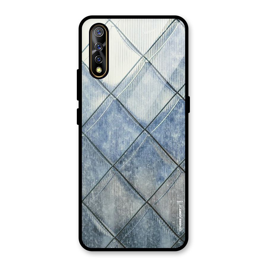 Steel Blue Pattern Glass Back Case for Vivo S1