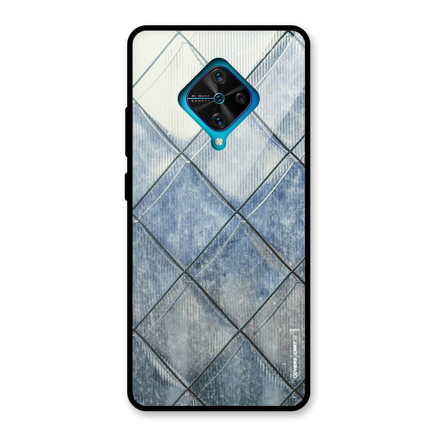 Steel Blue Pattern Glass Back Case for Vivo S1 Pro