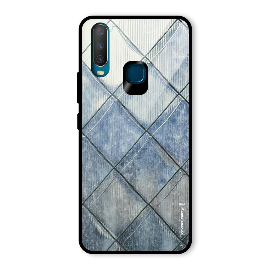 Steel Blue Pattern Glass Back Case for Vivo U10