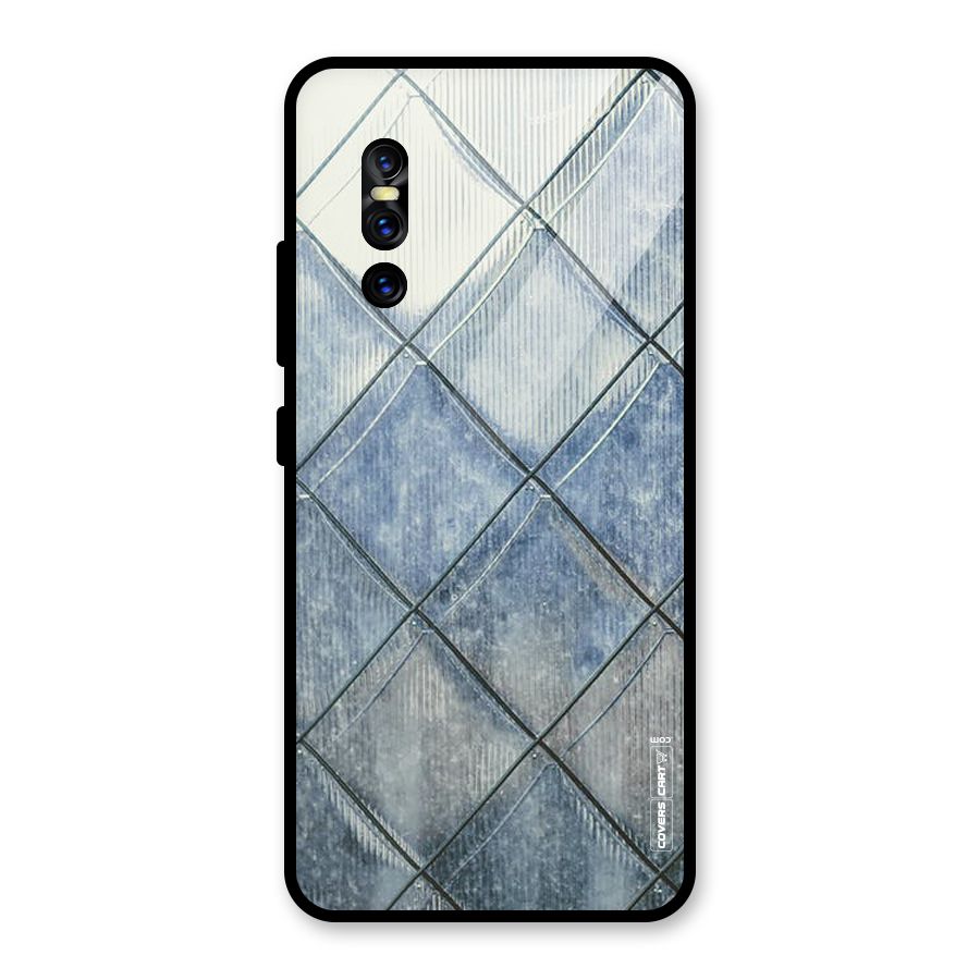 Steel Blue Pattern Glass Back Case for Vivo V15 Pro