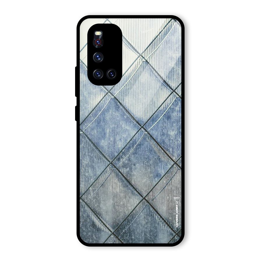 Steel Blue Pattern Glass Back Case for Vivo V19
