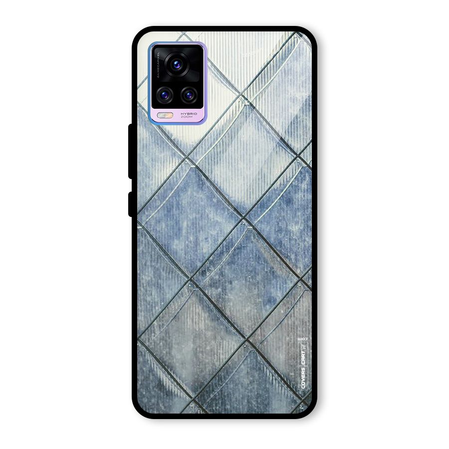 Steel Blue Pattern Glass Back Case for Vivo V20 Pro