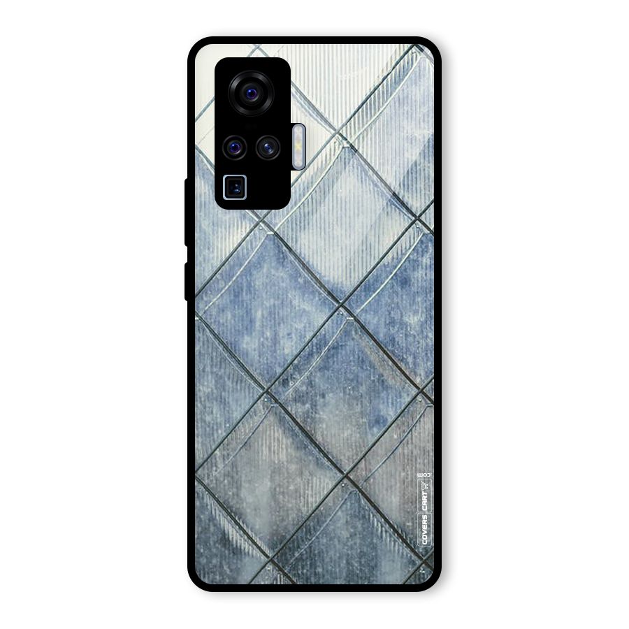 Steel Blue Pattern Glass Back Case for Vivo X50 Pro