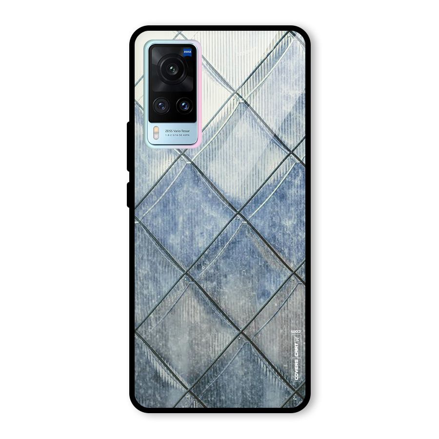 Steel Blue Pattern Glass Back Case for Vivo X60