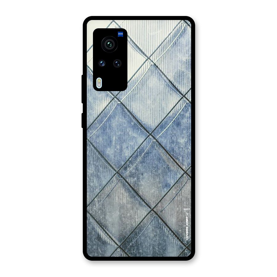 Steel Blue Pattern Glass Back Case for Vivo X60 Pro