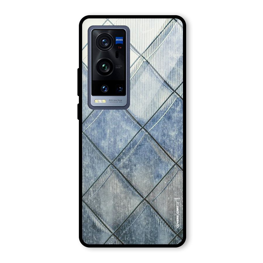 Steel Blue Pattern Glass Back Case for Vivo X60 Pro Plus