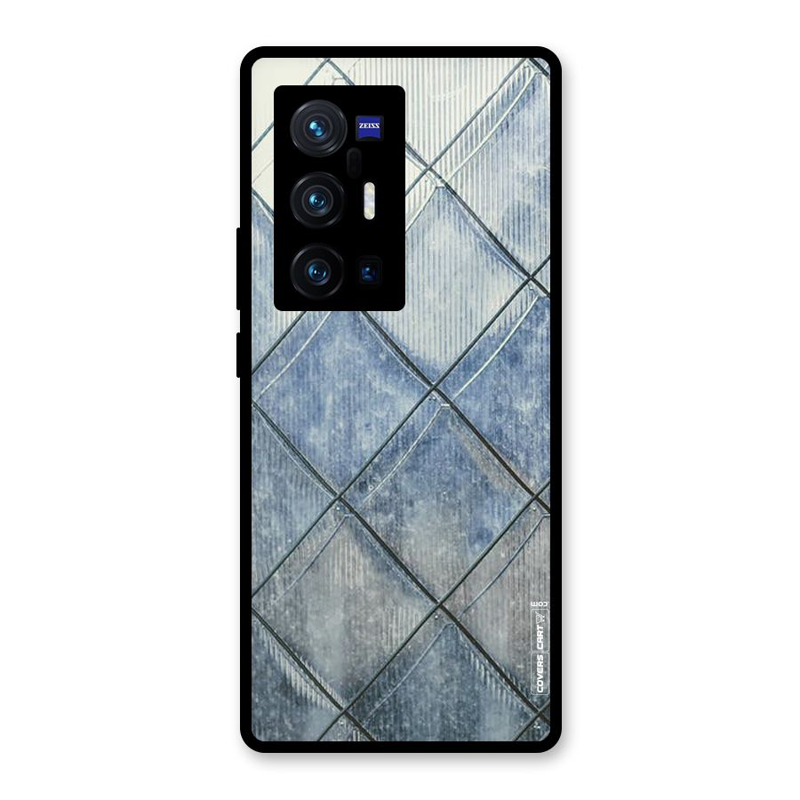 Steel Blue Pattern Glass Back Case for Vivo X70 Pro Plus