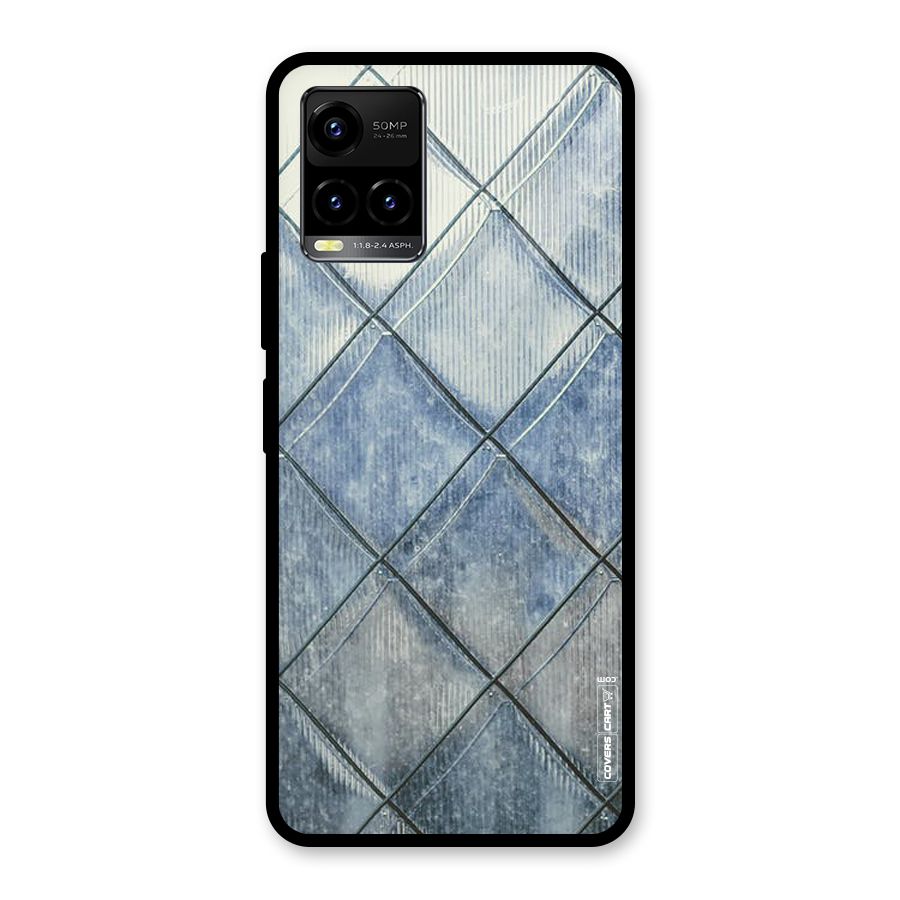 Steel Blue Pattern Glass Back Case for Vivo Y21T
