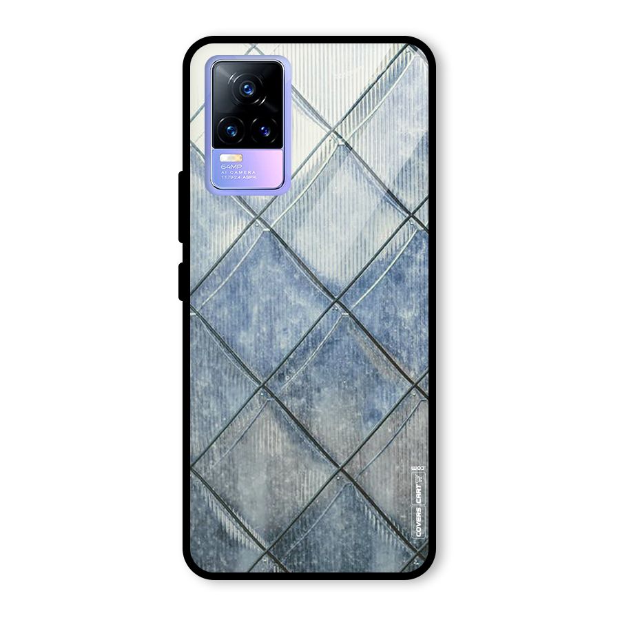 Steel Blue Pattern Glass Back Case for Vivo Y73