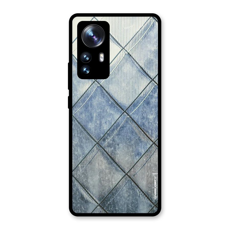 Steel Blue Pattern Glass Back Case for Xiaomi 12 Pro