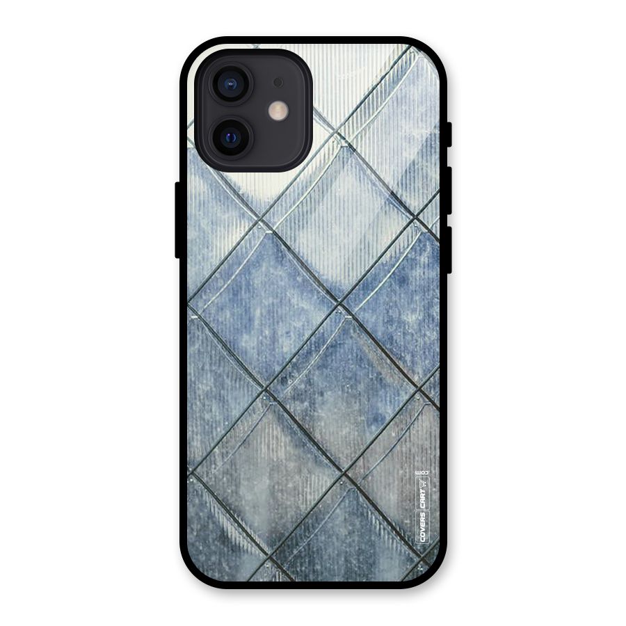 Steel Blue Pattern Glass Back Case for iPhone 12