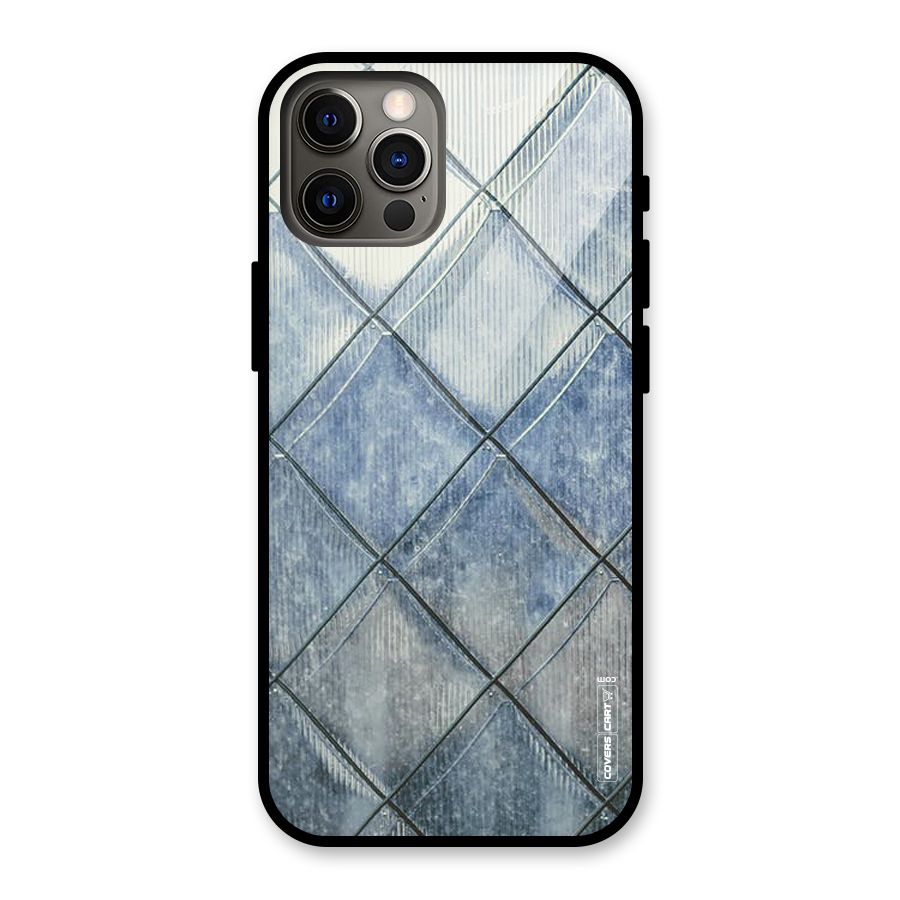 Steel Blue Pattern Glass Back Case for iPhone 12 Pro