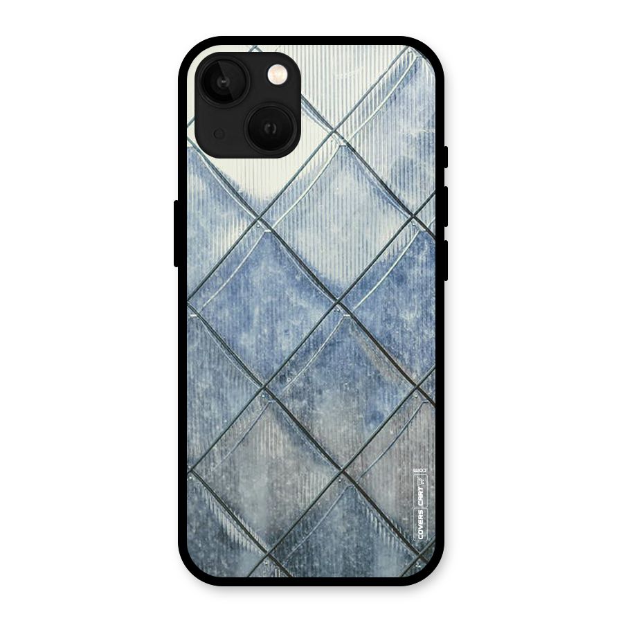 Steel Blue Pattern Glass Back Case for iPhone 13