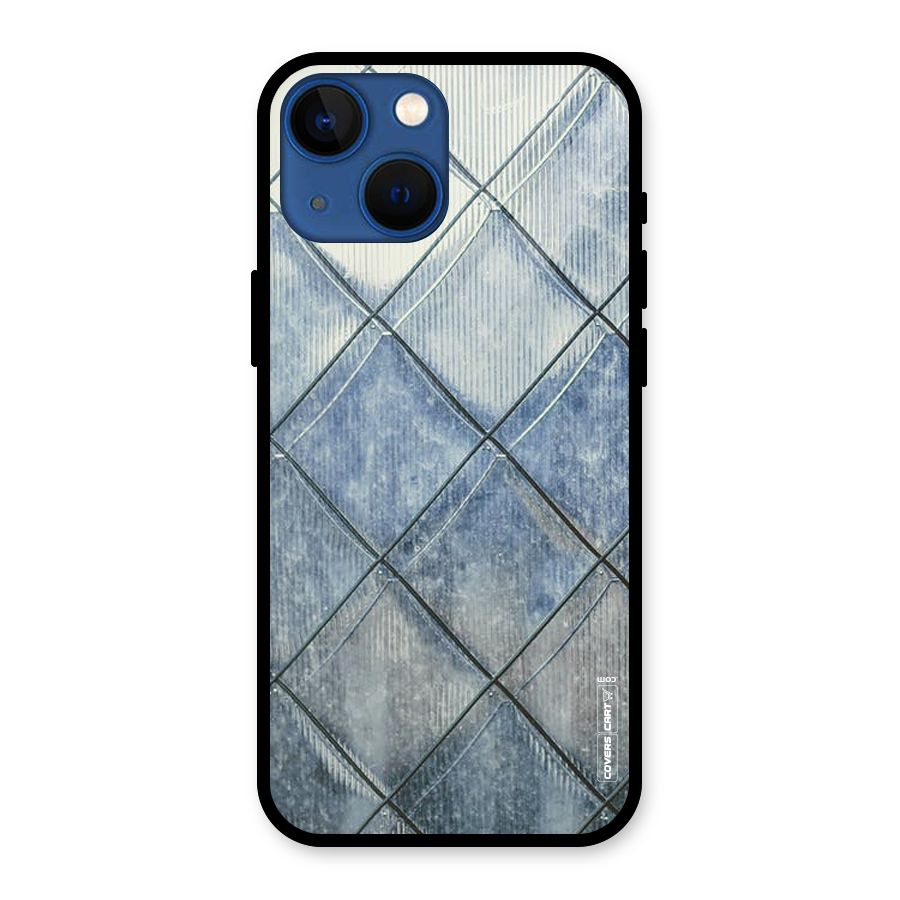 Steel Blue Pattern Glass Back Case for iPhone 13 Mini