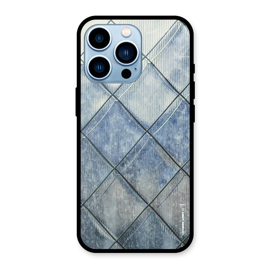 Steel Blue Pattern Glass Back Case for iPhone 13 Pro