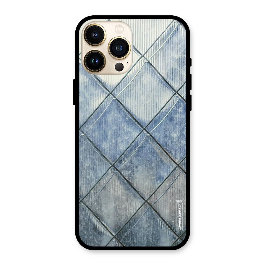 Steel Blue Pattern Glass Back Case for iPhone 13 Pro Max