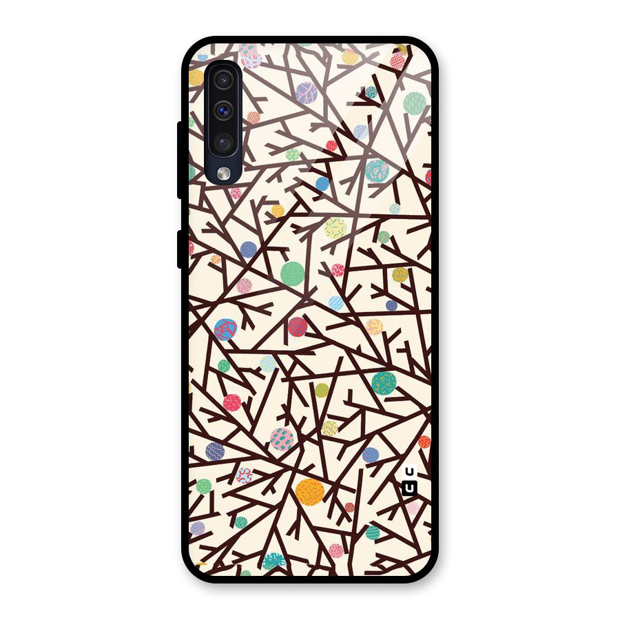 Stem Pattern Glass Back Case for Galaxy A50