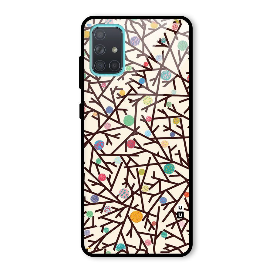 Stem Pattern Glass Back Case for Galaxy A71