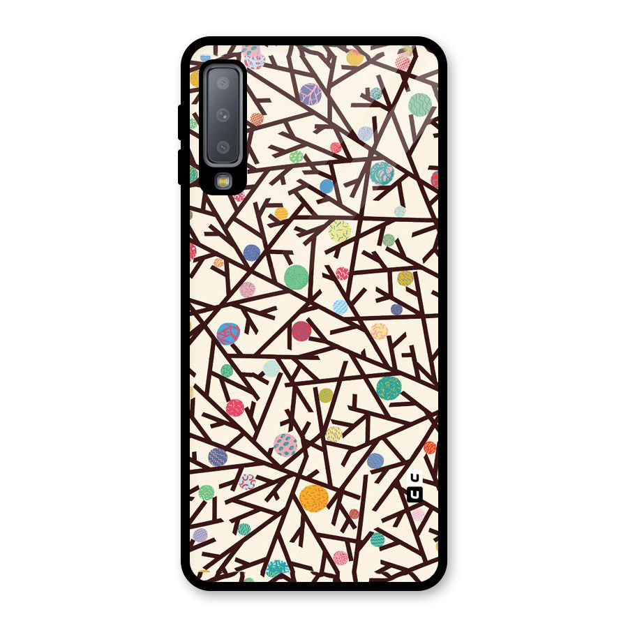 Stem Pattern Glass Back Case for Galaxy A7 (2018)