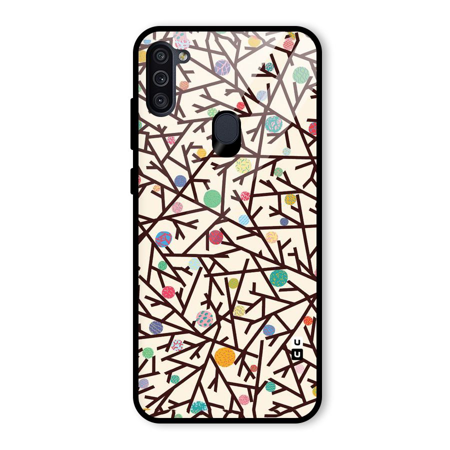Stem Pattern Glass Back Case for Galaxy M11