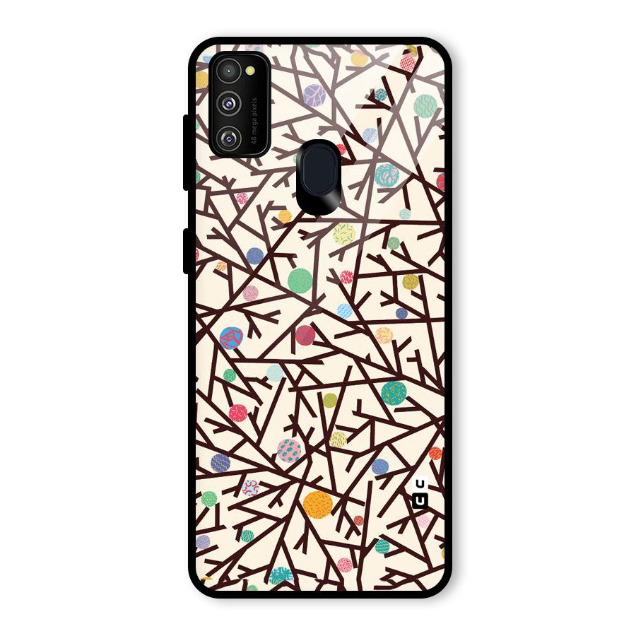 Stem Pattern Glass Back Case for Galaxy M30s