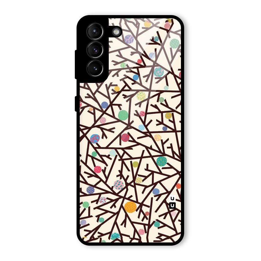 Stem Pattern Glass Back Case for Galaxy S21 Plus