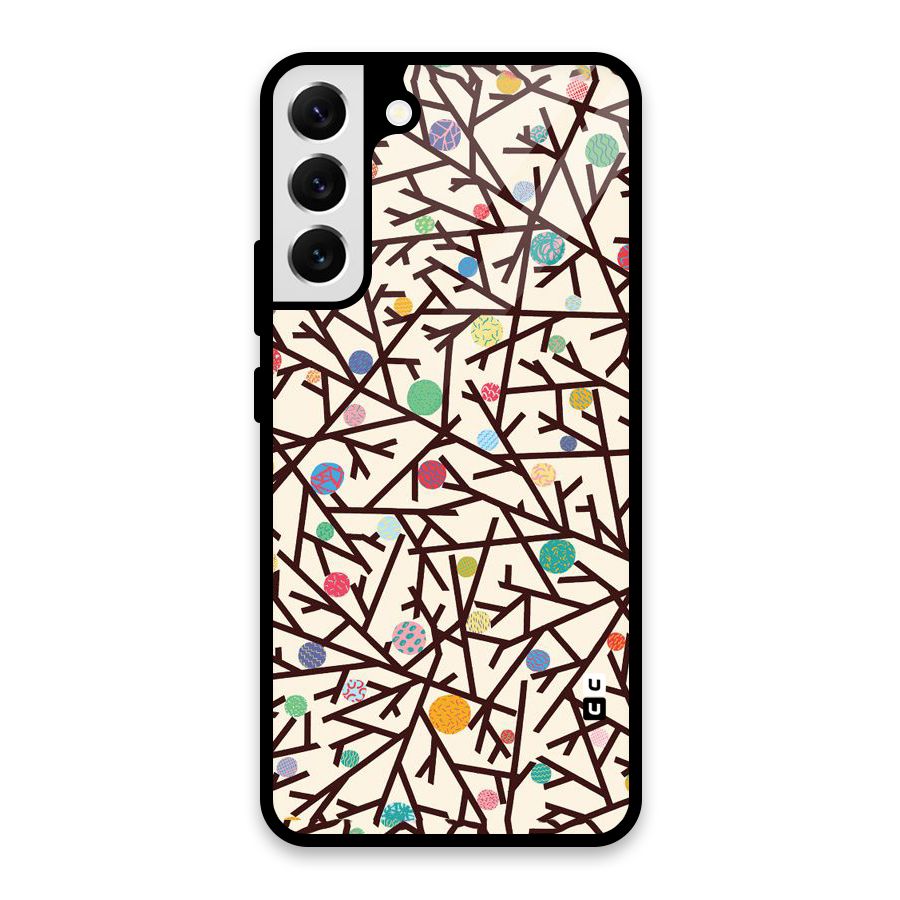 Stem Pattern Glass Back Case for Galaxy S22 Plus 5G
