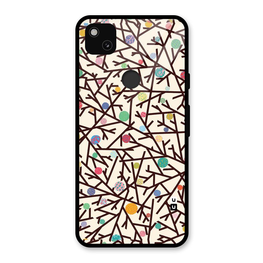 Stem Pattern Glass Back Case for Google Pixel 4a