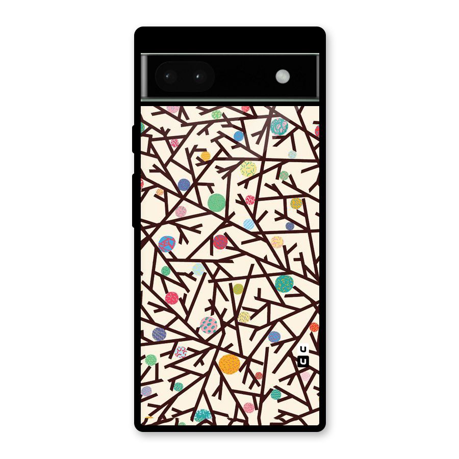 Stem Pattern Glass Back Case for Google Pixel 6a