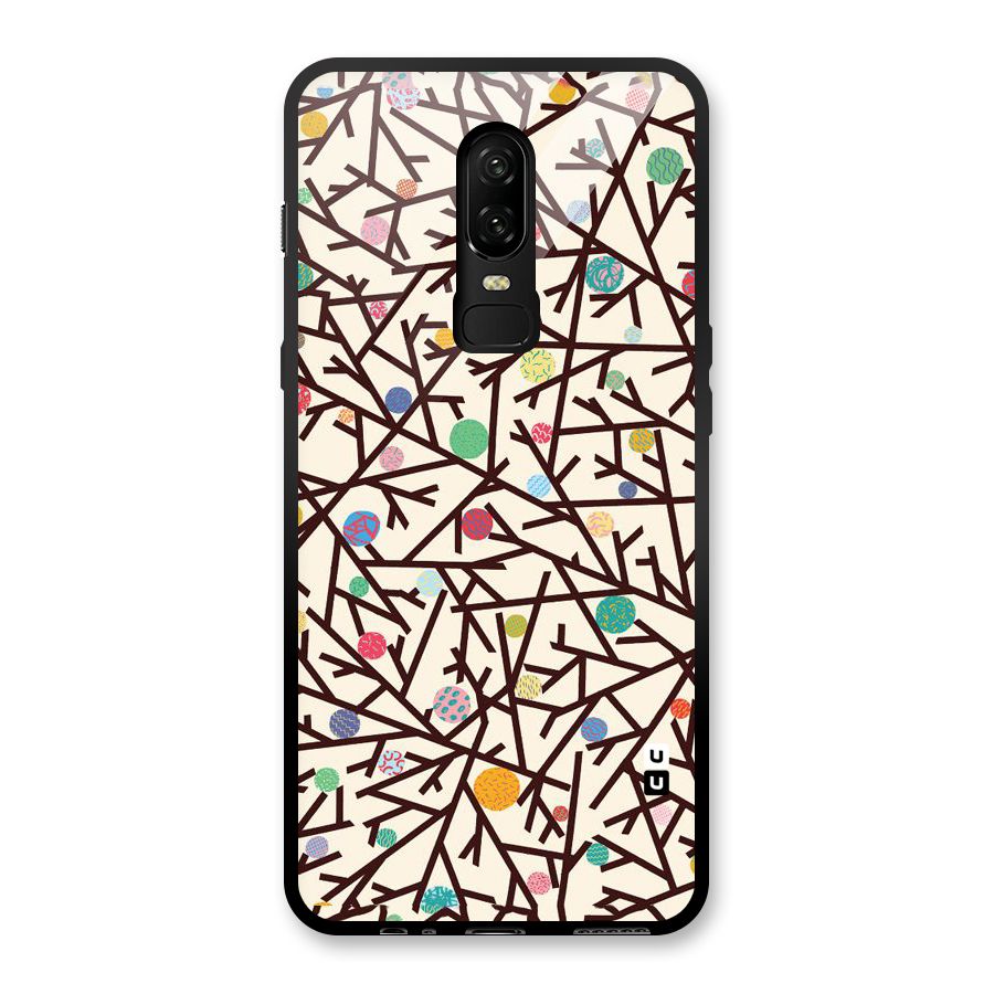 Stem Pattern Glass Back Case for OnePlus 6