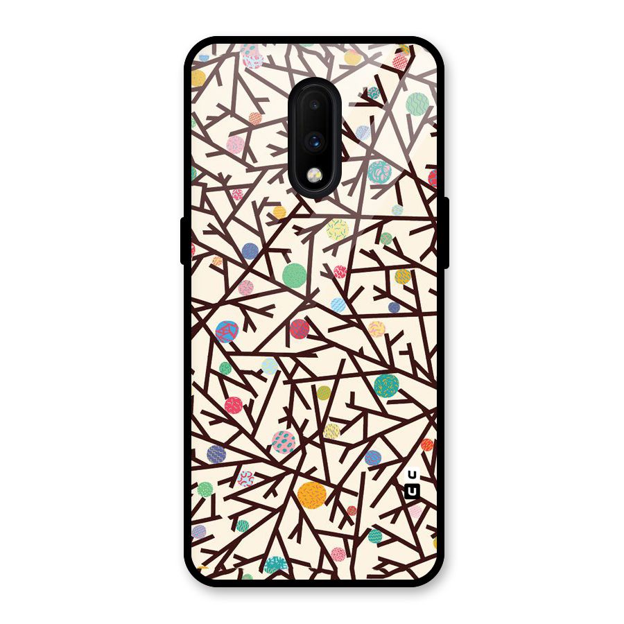Stem Pattern Glass Back Case for OnePlus 7