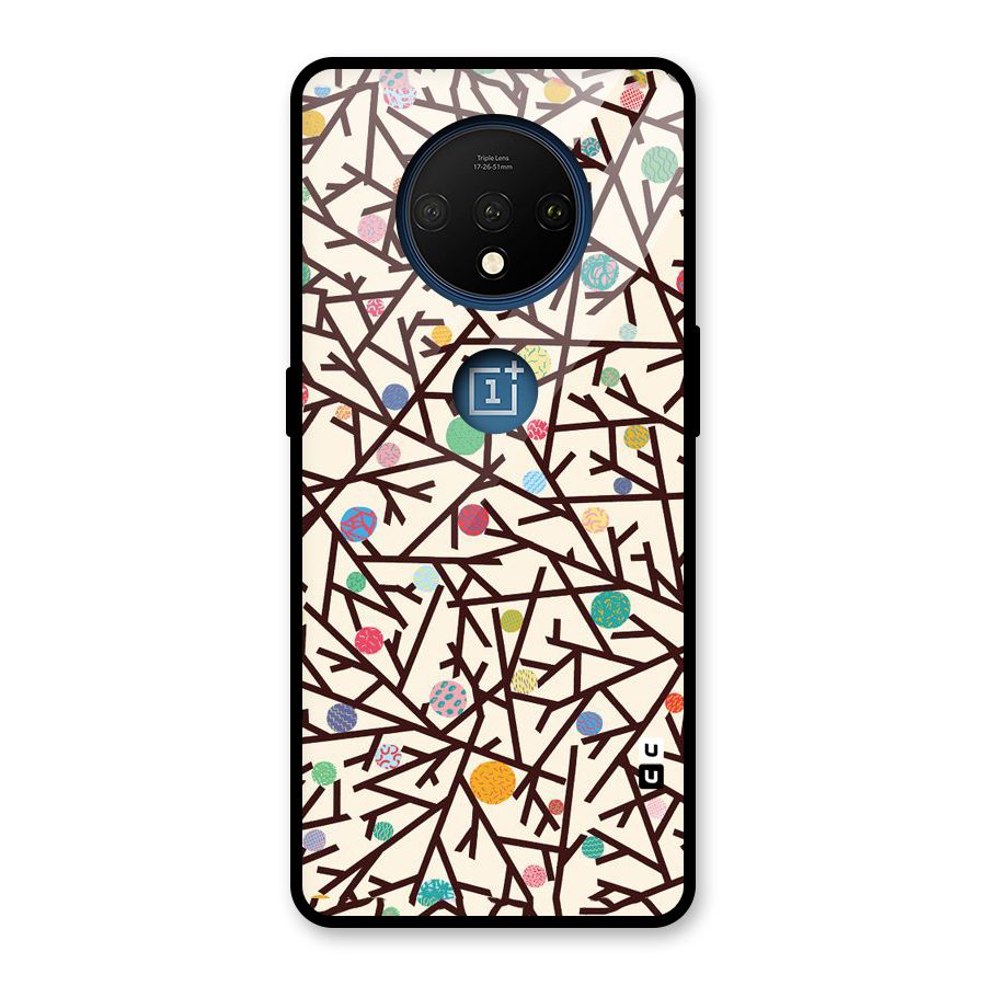 Stem Pattern Glass Back Case for OnePlus 7T