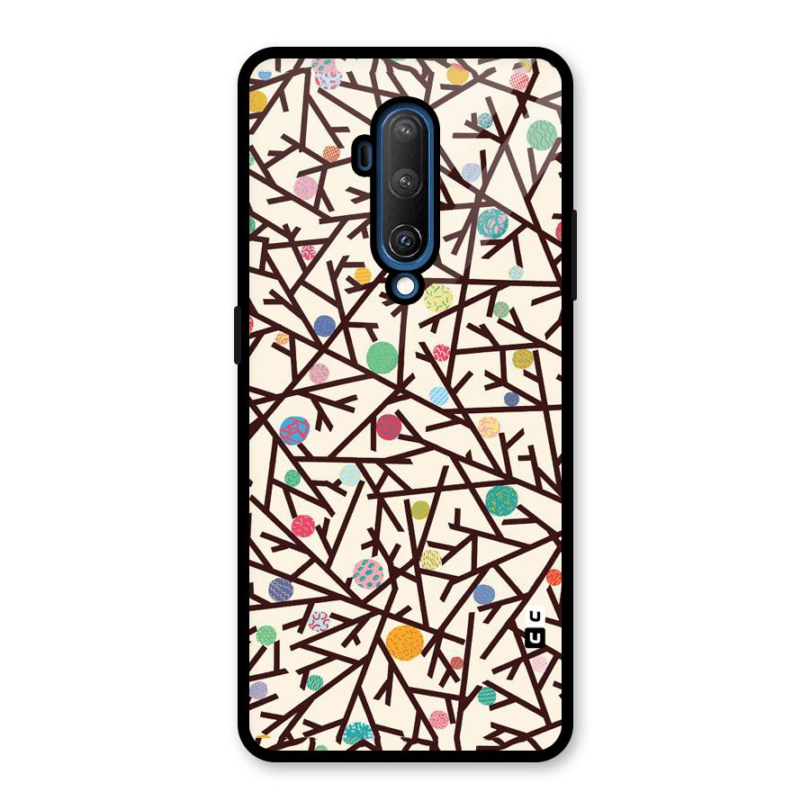 Stem Pattern Glass Back Case for OnePlus 7T Pro