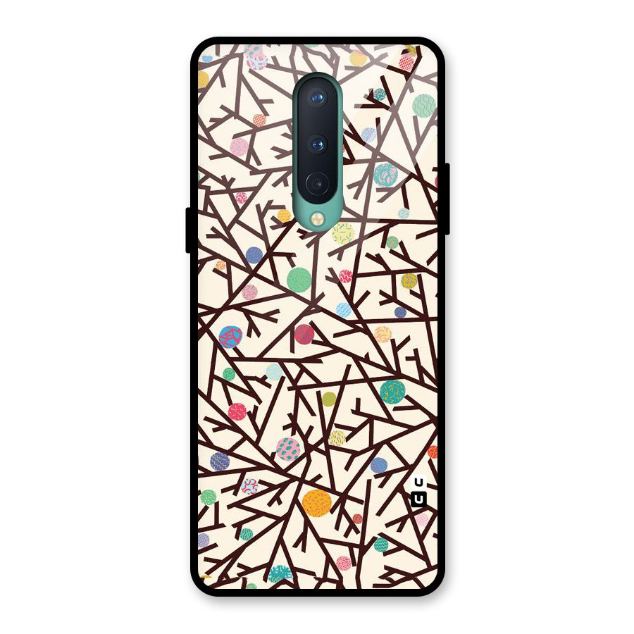 Stem Pattern Glass Back Case for OnePlus 8