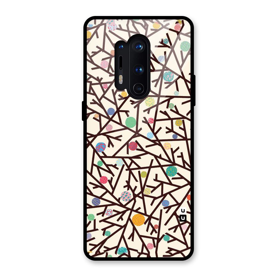 Stem Pattern Glass Back Case for OnePlus 8 Pro