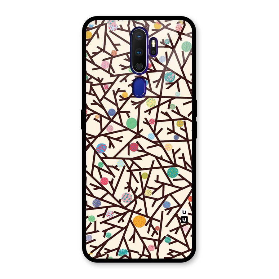 Stem Pattern Glass Back Case for Oppo A9 (2020)
