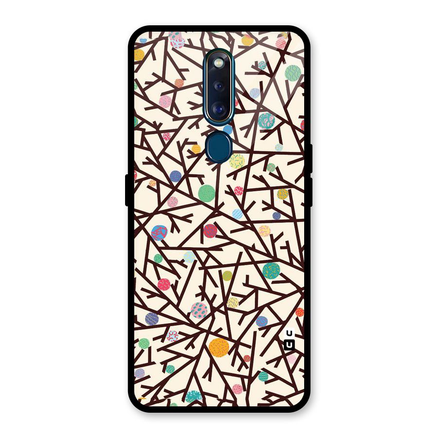 Stem Pattern Glass Back Case for Oppo F11 Pro