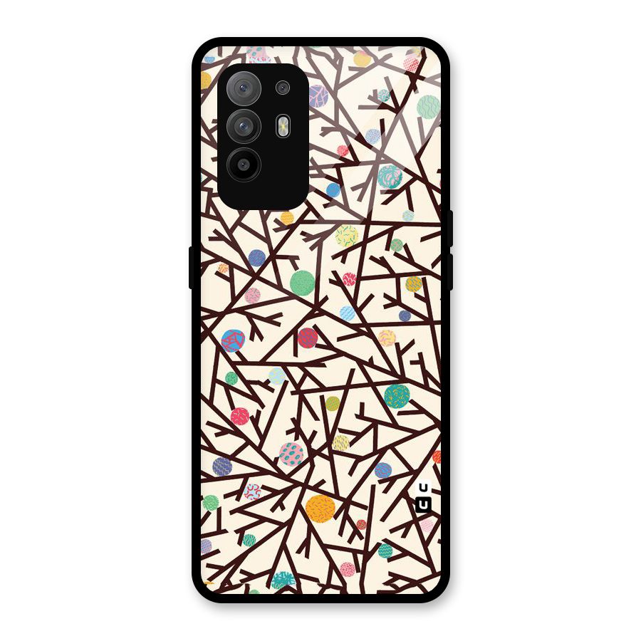 Stem Pattern Glass Back Case for Oppo F19 Pro Plus 5G