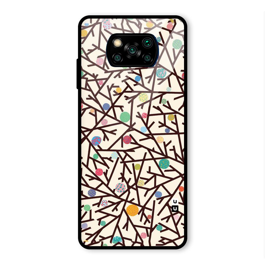 Stem Pattern Glass Back Case for Poco X3 Pro