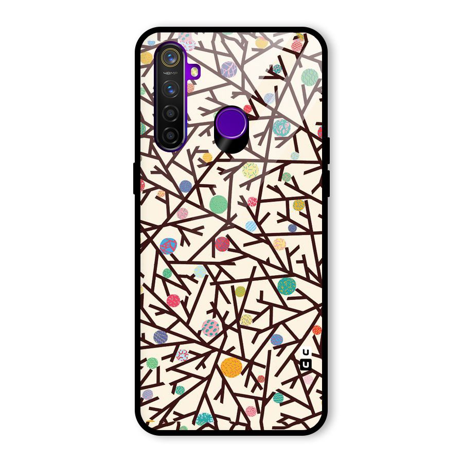 Stem Pattern Glass Back Case for Realme 5 Pro