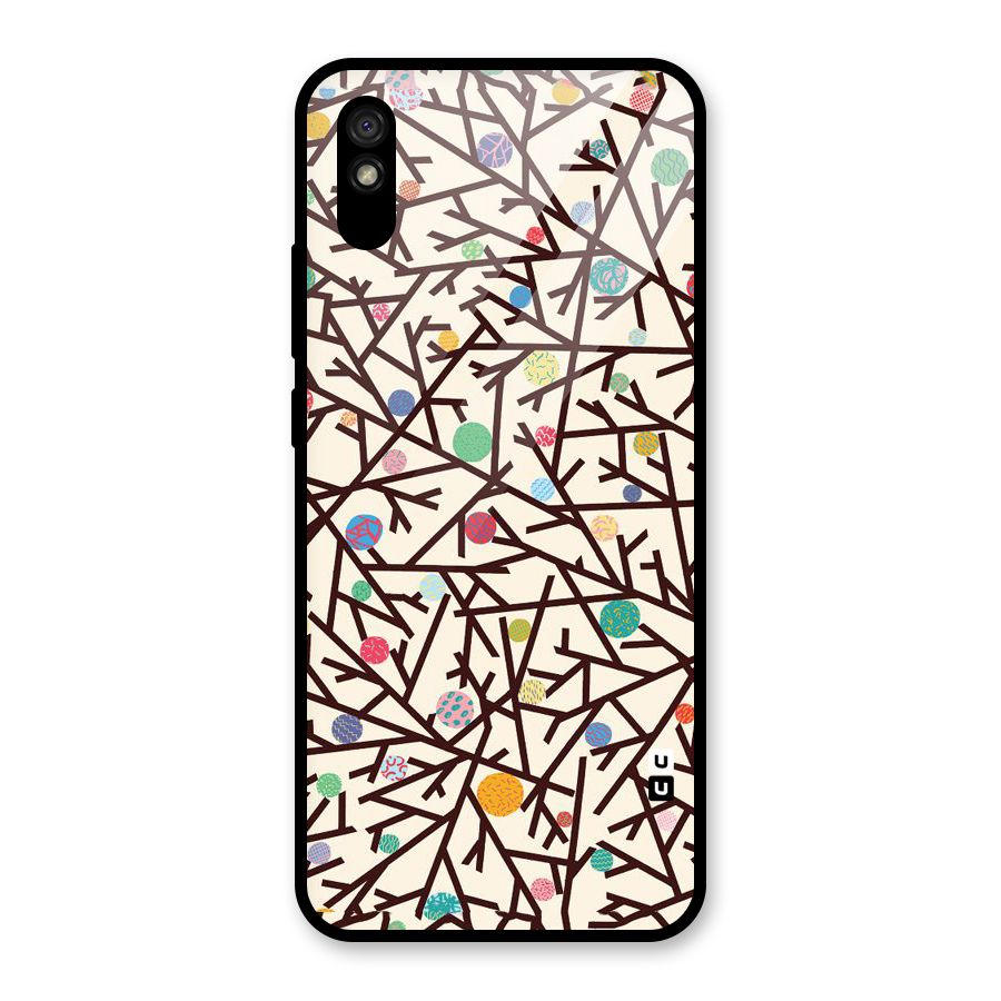 Stem Pattern Glass Back Case for Redmi 9i