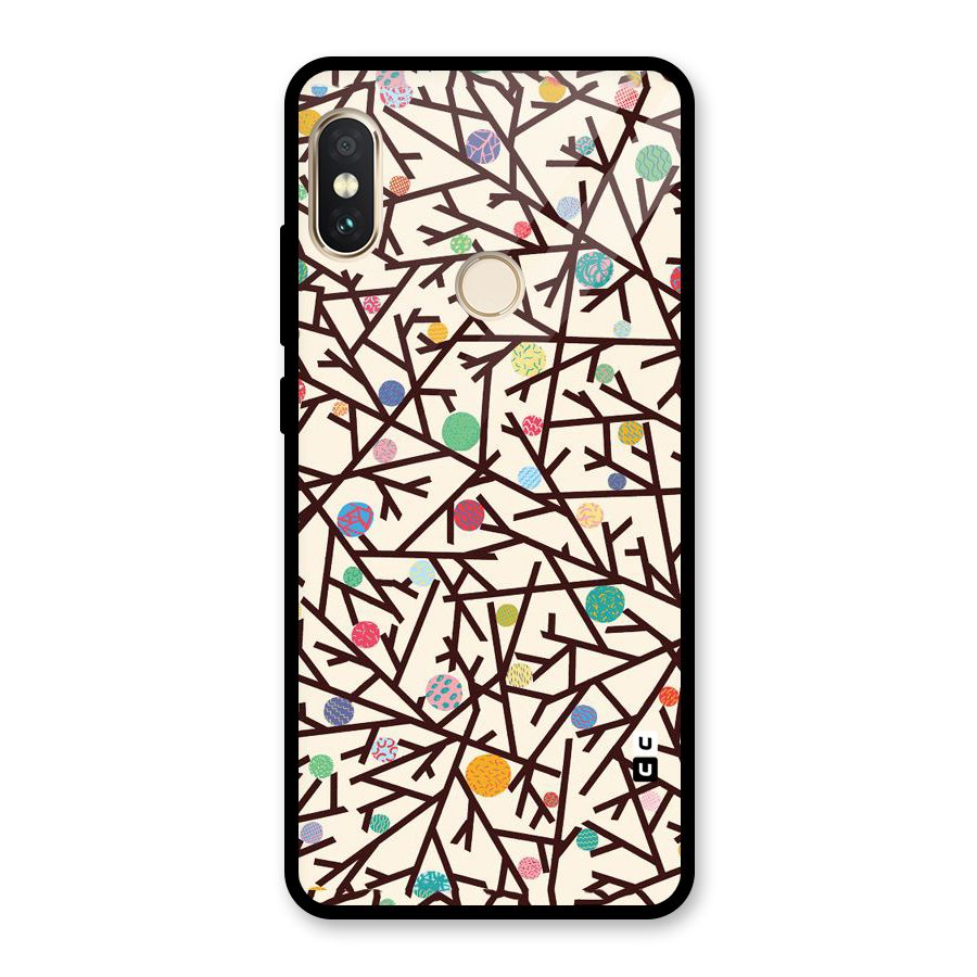 Stem Pattern Glass Back Case for Redmi Note 5 Pro
