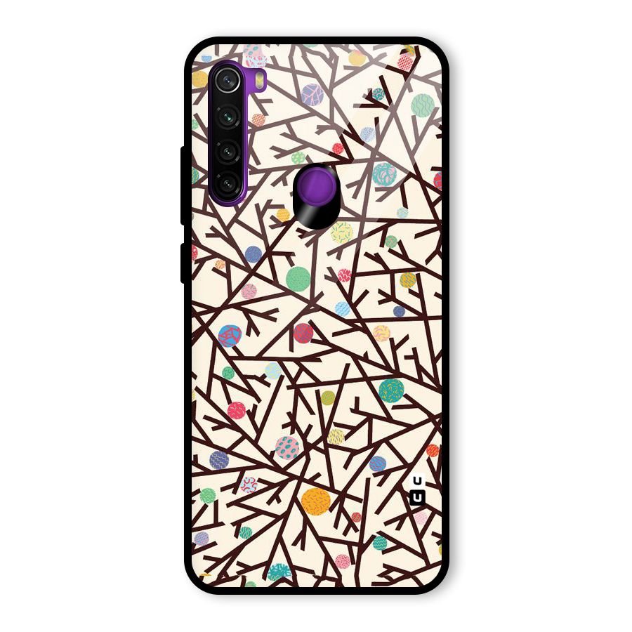 Stem Pattern Glass Back Case for Redmi Note 8