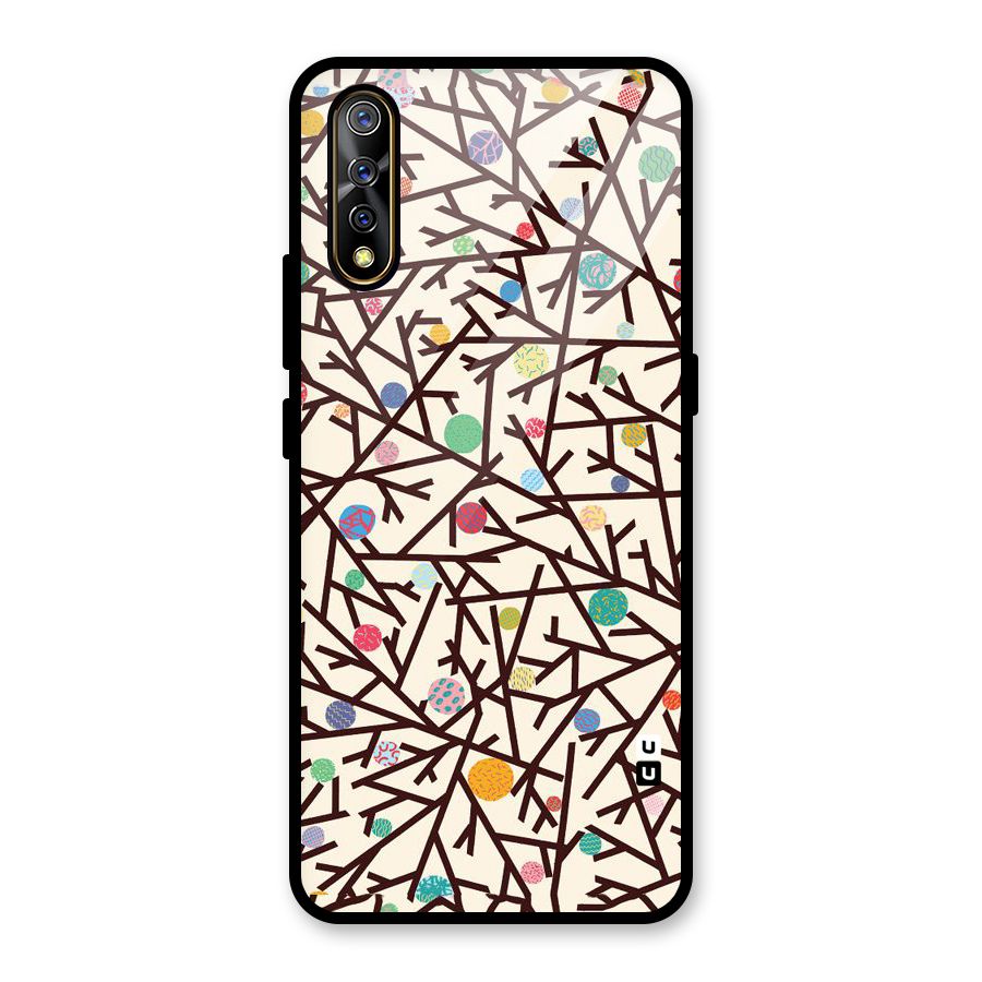 Stem Pattern Glass Back Case for Vivo S1