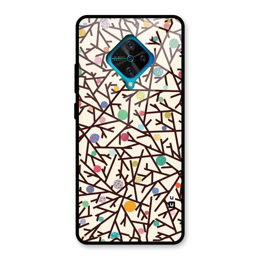Stem Pattern Glass Back Case for Vivo S1 Pro