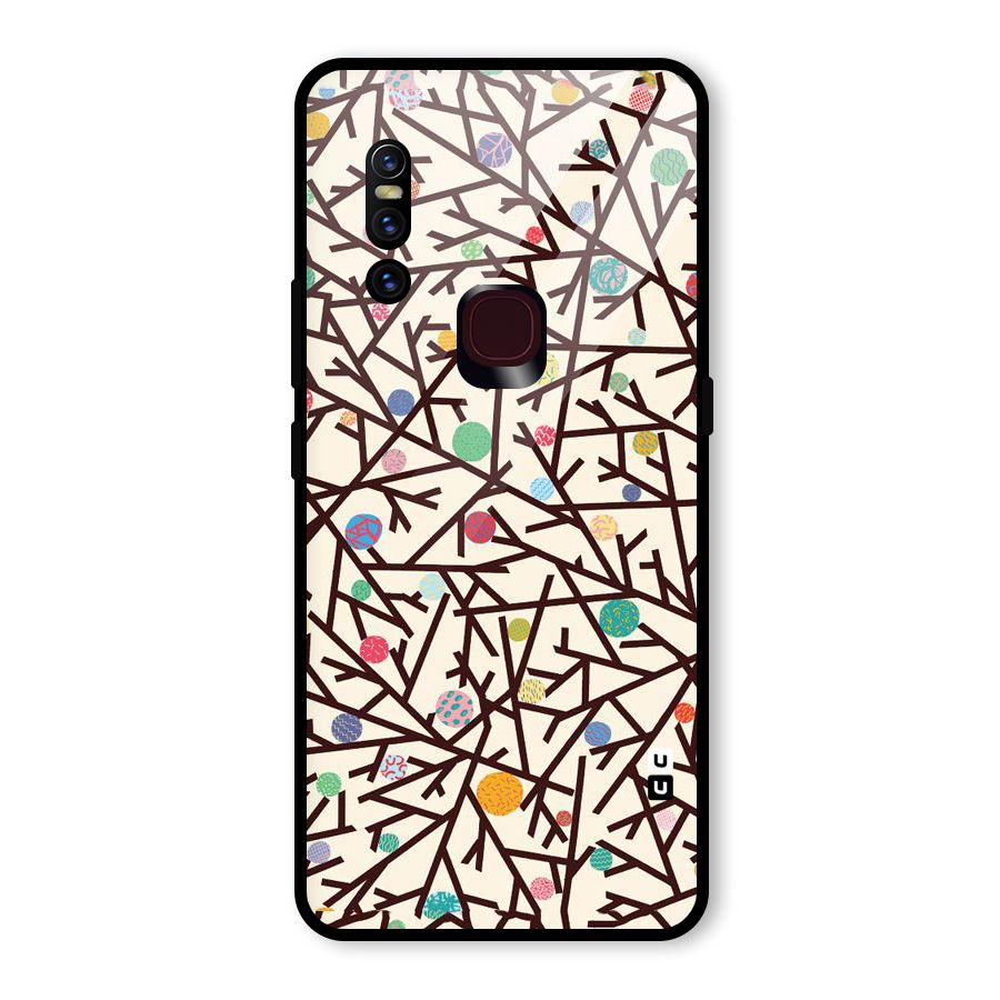 Stem Pattern Glass Back Case for Vivo V15