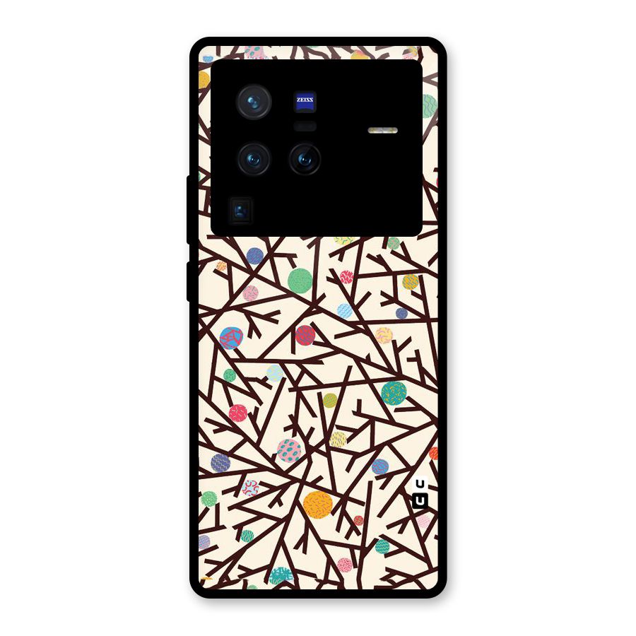 Stem Pattern Glass Back Case for Vivo X80 Pro
