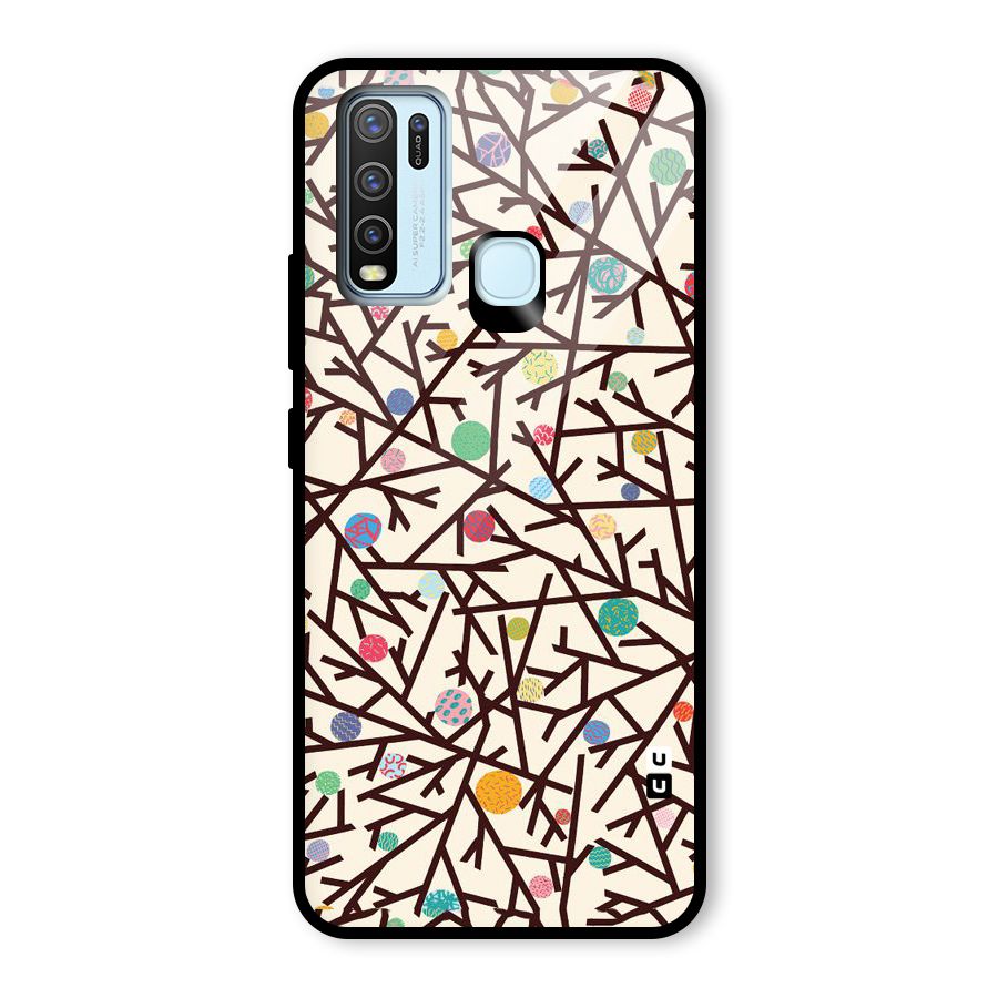 Stem Pattern Glass Back Case for Vivo Y30