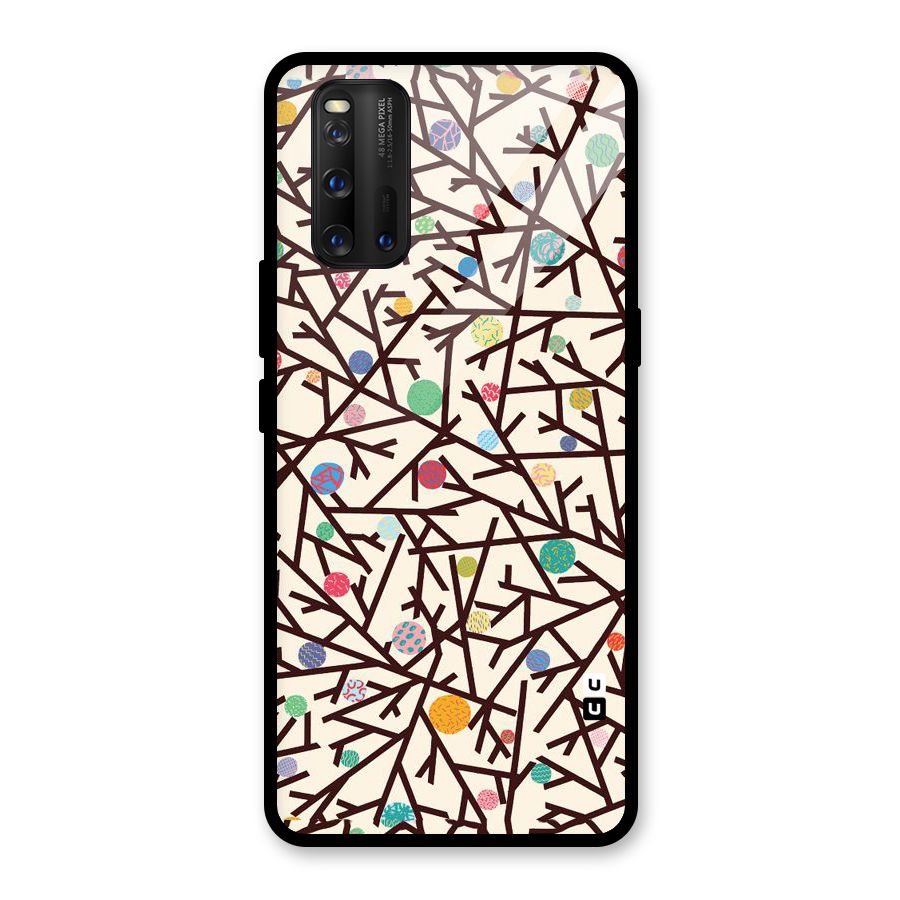 Stem Pattern Glass Back Case for Vivo iQOO 3