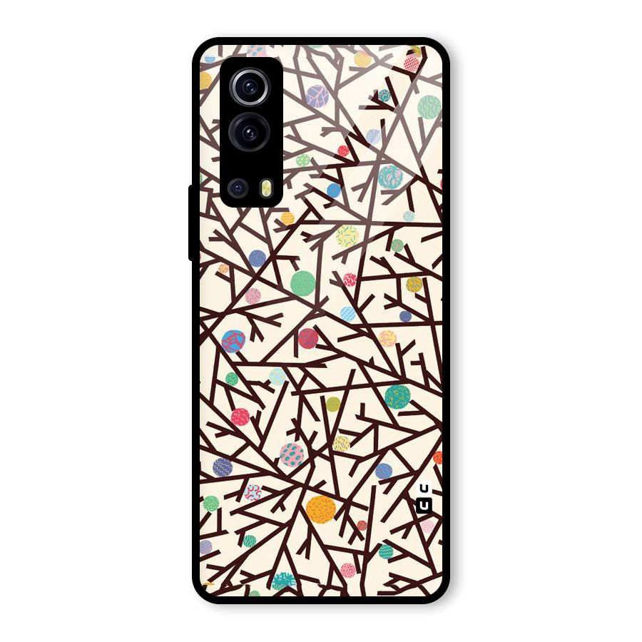 Stem Pattern Glass Back Case for Vivo iQOO Z3